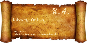 Udvary Anita névjegykártya