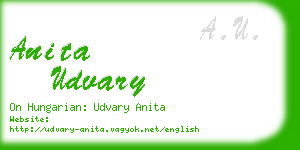anita udvary business card